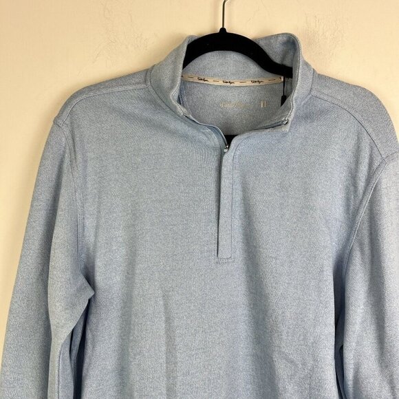 Walter Hagen Midweight 1/4 Zip Pullover Top Light Blue Cotton Blend Size S NWT - Picture 3 of 10